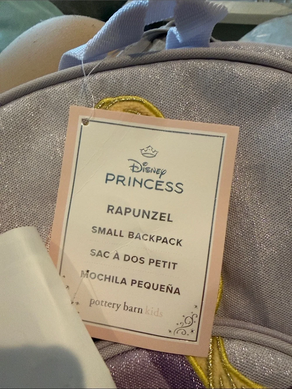 Pottery Barn Kids Lavender Princess Rapunzel Glitter Backpack